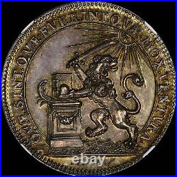 Finest Known Pcgs & Ngc Ms65 1745 Netherland Vervolg-197 Medal Toned Lion Snake