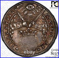 Finest @ Ngc & Pcgs Au55 1658 Leopold I Austria Coronation Medal 1/4 Taler Toned