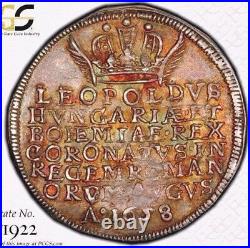 Finest @ Ngc & Pcgs Au55 1658 Leopold I Austria Coronation Medal 1/4 Taler Toned