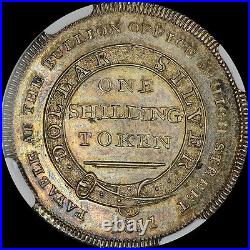 Finest & Only At Pcgs & Ngc Ms 63 1811 1s Shilling Token Great Britain Toned
