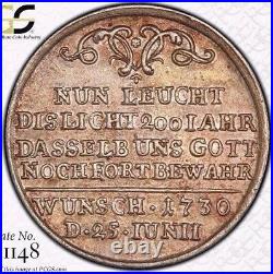 Finest & Only @ Ngc & Pcgs Ms 62 1730 Augsburg Confession Medal Forster-99 Toned
