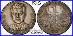 Finest & Only One Ngc & Pcgs Ms63 1963 John Kennedy Germany Silver Medal Toned