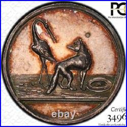 Finest & Only One @ Ngc & Pcgs Sp62 1797 Fox & Stork'loos Medal Germany Toned