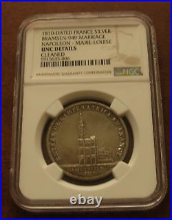 France 1810 Silver Medal NGC UNC Details Marriage Napoleon Marie-Louise
