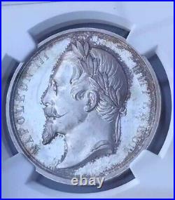 France silver 1862 Lyce Admin. Office 1862 Napoleon silver medal NGC MS66