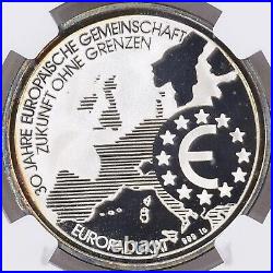 GERMANY. 1987, Medal, Silver NGC MS69 TOP POP? Europe Community Beethoven