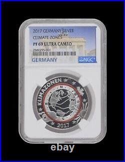 GERMANY. 2017, Medal, Silver NGC PF69 Top Pop? Planet Earth, Climate Zones
