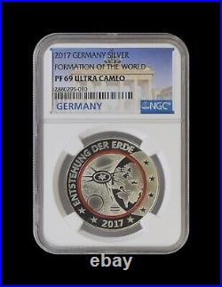 GERMANY. 2017, Medal, Silver NGC PF69 Top Pop? Planet Earth, Formation