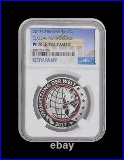 GERMANY. 2017, Medal, Silver NGC PF70 Top Pop? Planet Earth, Networking