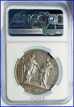 GERMANY Antique Greek Goddesses Athena VIRTUES Antique Silver Medal NGC i83713