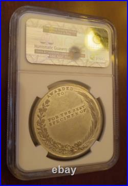 Hartford County Agricultural Society award medal, NGC AU-58, white metal, RARE