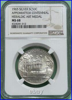 Heraldic Art #20 1965 Appomattox Centennial. 925 silver SC50C / NGC MS68