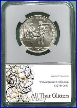 Heraldic Art #21 (1965) Eli Whitney Bicentennial. 925 silver SC50C / NGC MS69