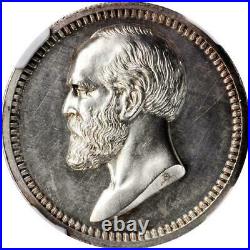 Julian PR-43 (1881) James A. Garfield Memorial silver medalet / NGC MS-62