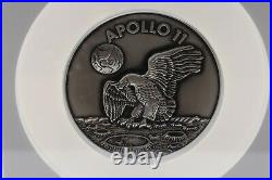 Large Apollo 11 Robbins Medallion with Flown Medal Label (5oz Silver NGC)