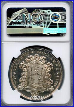 MEXICO. Veracruz. Charles IV Silver Proclamation Medal, 1789. NGC MS62 Bright