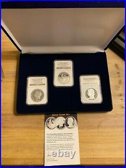 Master Engravers 3-Piece Pattern SILVER Set NGC ULTRA CAMEO GEM PROOF