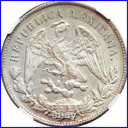 Mexico 1 Peso Cn 1899 J. Q. Culiacan, NGC MS61. KM# 409 Special NGC Label