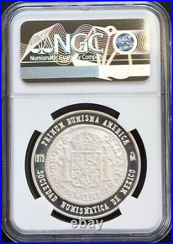 Mexico 1973 Mo SONUMEX 1772 Charles III Silver Medal, NGC MS69 Special NGC label