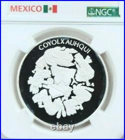 Mexico Silver Medal Coyolxauhqui Mexican Culture Ngc Pf 69 Ultra Cameo Beauty