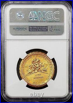 ND Swiss Shooting Fest Medal, R-1979a, gilt AR, 30mm, NGC MS68! Alfred Herburger