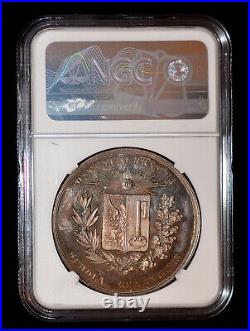 NGC 1850 (c.) MS64 Switzerland Geneva Silver Literature Prize Medal nice toning