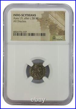 NGC Azes I Journey of the Magi Silver Drachm NGC Ancients