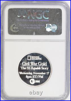 NGC Limited Edition Silver Medal PBS Civil War Gold SS Republic Shipwreck Half