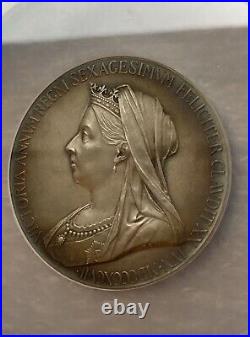 NGC? MS64 55mm 1897 Victoria Diamond Jubilee british historical silver medal