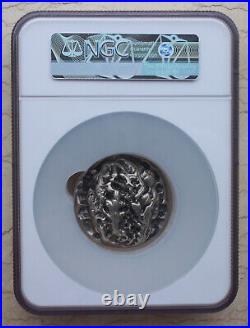 NGC MS70 Antiqued 2013 China 187 Grams Silver Medal Buddha in Walnut