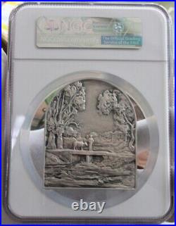 NGC MS70 Antiqued 2022 China Silver (around 310g) Medal Northern Girl