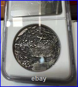 NGC MS70 China 2015 2oz Silver Chinese Grotto Art Medal Maijishan Grottoes