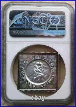 NGC MS70 China 30g Holographic Silver Medal Love Happy Valentine's Day