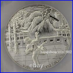 NGC PF69 China Shanghai Mint 60MM Lunar Series Cartoon Tiger Silver Medal 200g