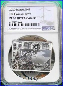 NGC PF69 UC 2020 France Silver Coin The Hokusai Wave