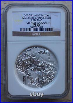 NGC PF70 2013 China 2oz Silver Medal Lan Ting
