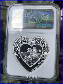 NGC PF70 2020 China Shanghai mint Love Silver medal Heart Shape 30g COA