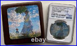 NGC PF70 2021 Claude Monet Woman with A Parasol Madame Monet Silver Medal 1oz