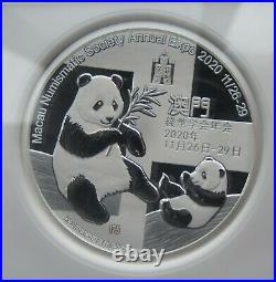 NGC PF70 China 2020 Macau Numisatic Society Expo Show Panda Silver Medal 2oz COA