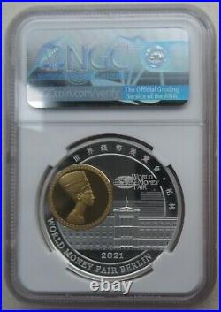 NGC PF70 China 2021 Berlin World Money Fair 50th Anniv Panda Silver Medal 1oz