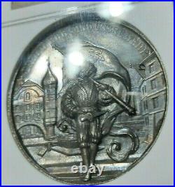 NGC Switzerland Bern 1893 MS 65 Silver Shooting Medal Very Rare Biel Top Pop