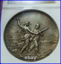 NGC Switzerland Solothurn 1897 MS 63 Silver Shooting Medal Olten City View