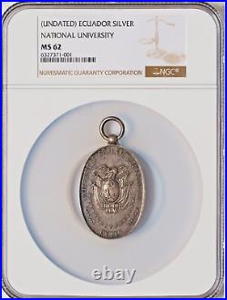 Nd Central University Of Quito Ecuador Silver Medal Ngc Ms62