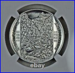 Ngc Ms69 #32 John Wesley Powell. 925 Sterling Silver Heraldic Art Medal