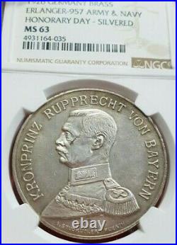 Nurnberg NGC 1926 MS 63 Unc City View Medal Silvered Army and Marine