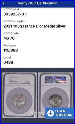 Only one NGC70 Grade? France, Dior×Frech Mint 2021 silver Medal (not coin)