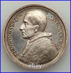 PAPAL STATES VATICAN 1918 Benedict XV Silver Medal NGC MS64 FINEST GRADED