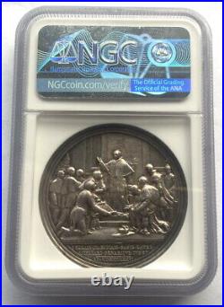 Papal States (Vatican) 1886 Leo XIII NGC MS61 Silver Coin Medal, Rare