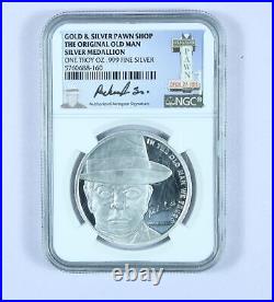 Pawn Stars NGC Slabbed Silver Medallion The original Old Man. 999 silver