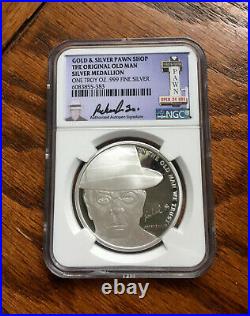 Pawn Stars Old Man 1 Oz. 999 Silver Medallion With Ngc Certified Casing #j206